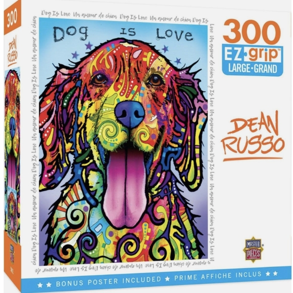 Other - Dean Russo 300 Piece E-Z Grip Puzzle, "Dog is Love"